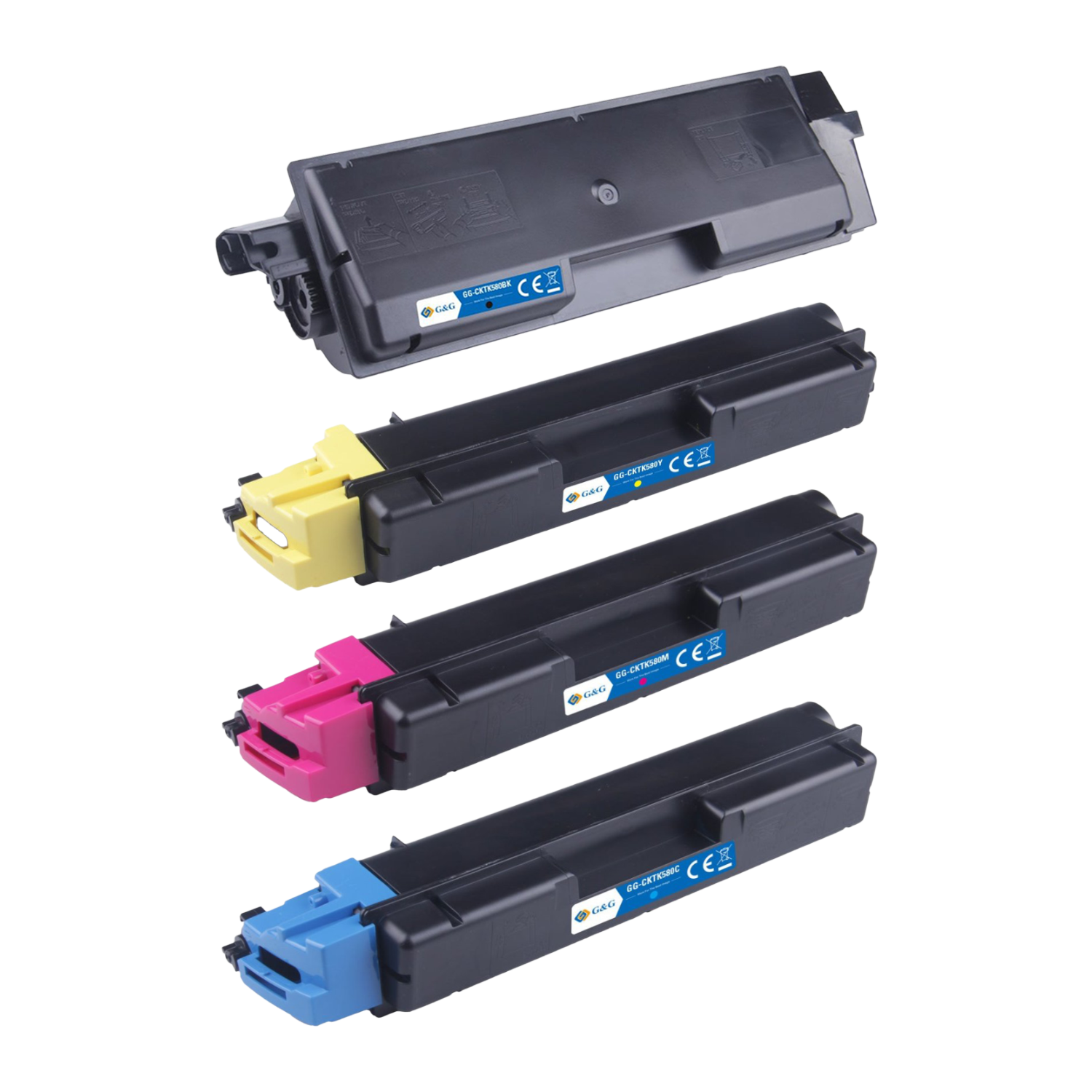 Kyocera TK-580 KCMY, 4-färgs bläckpatronset, tillbehör, garanti 3 år