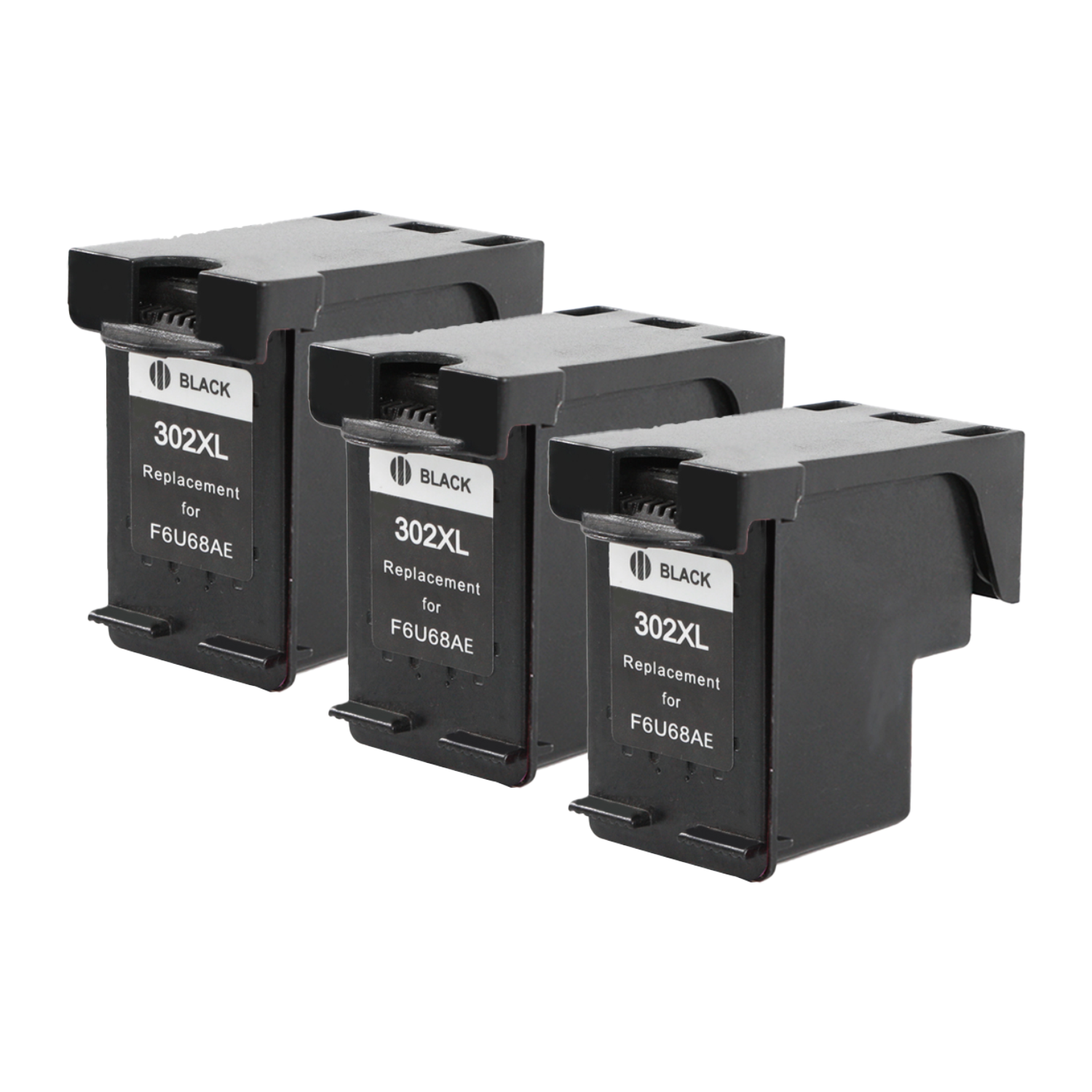 Hp 302XL BK ink cartridge 3pcs, supply 17.2ml*3 pages, F6U68AE#ABE Black