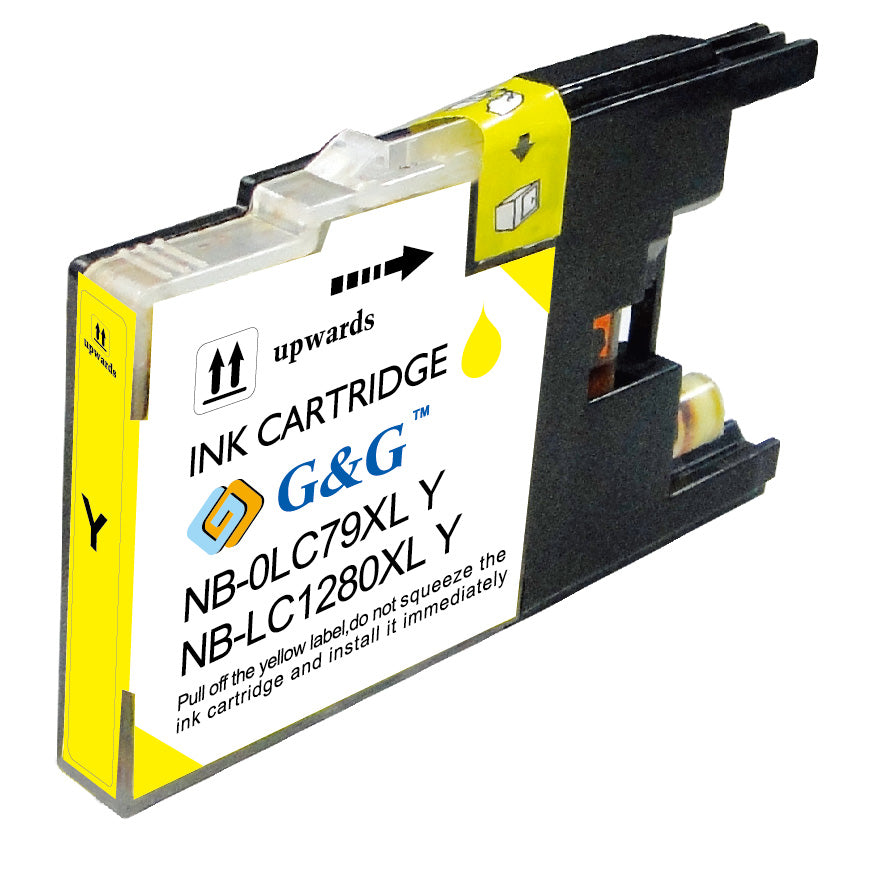 Brother LC-1280YXL ink cartridge, accessory 22.8ml Yellow, Warranty 3 years.