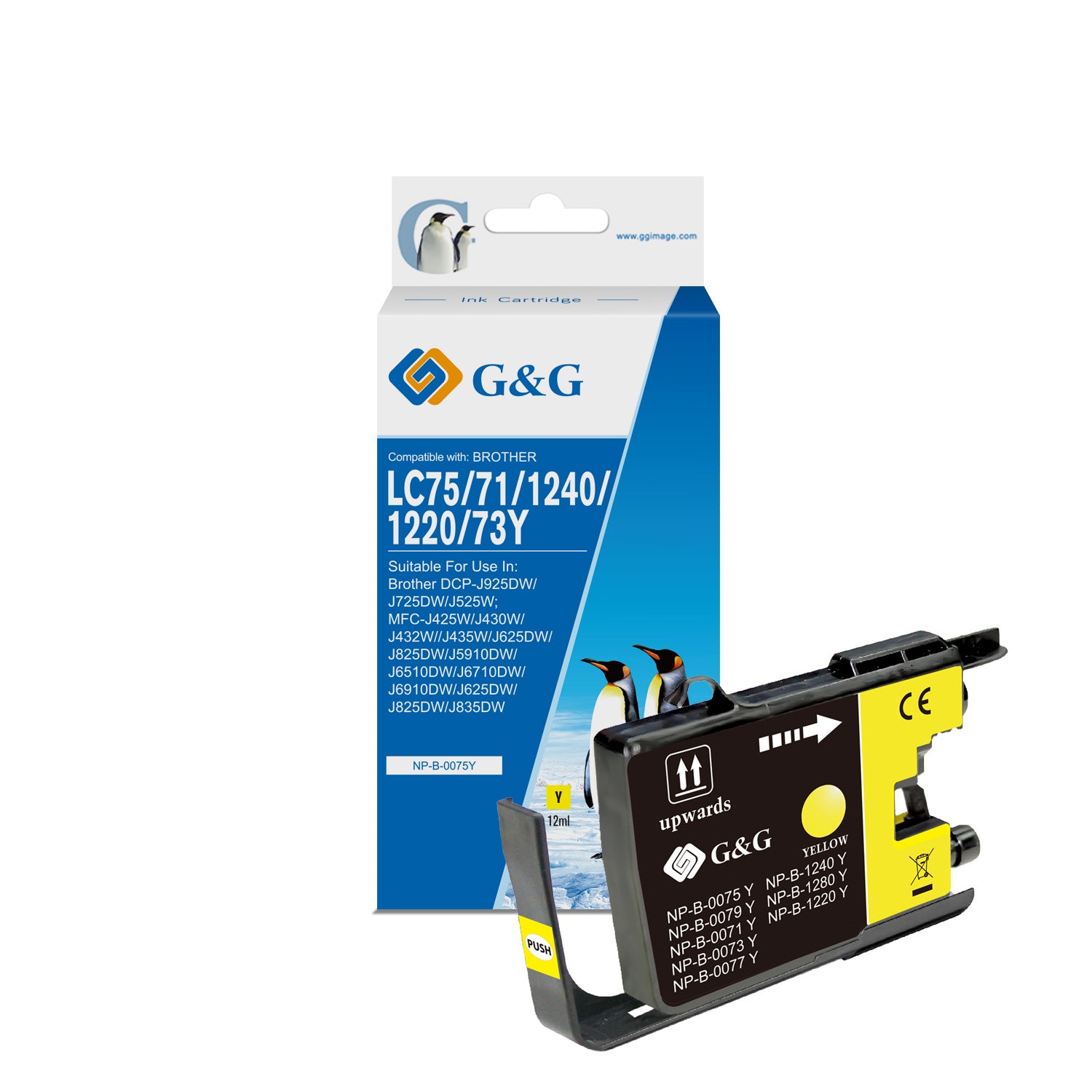 Brother LC-1280YXL ink cartridge, accessory 22.8ml Yellow, Warranty 3 years.