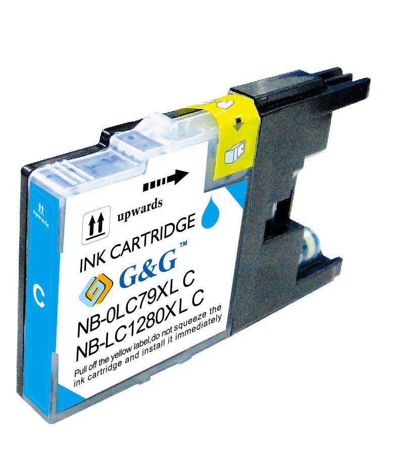 Brother LC-1280CXL ink cartridge, accessory 22.8ml Cyan, Warranty 3 years.
