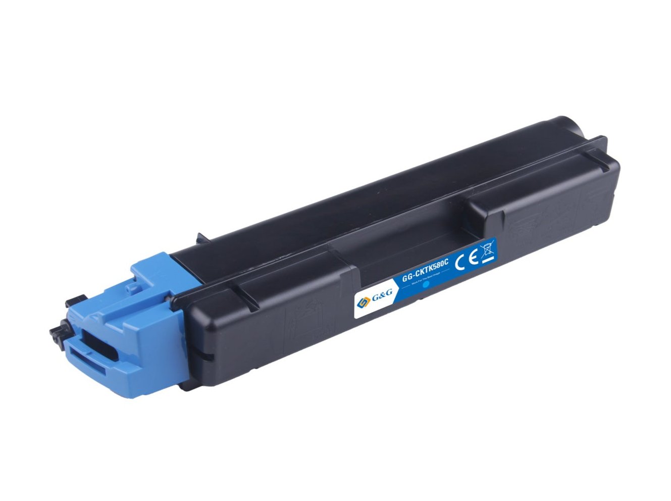 Kyocera TK-580C ink cartridge, supply 2800 pages, Cyan, Warranty 3 years.